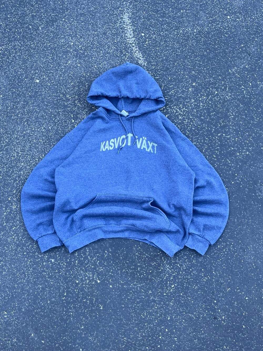 Y2K Jerzees Kasvot Vaxt Faceplant Into Rock Hoodie Size L Blue Fleece Phish